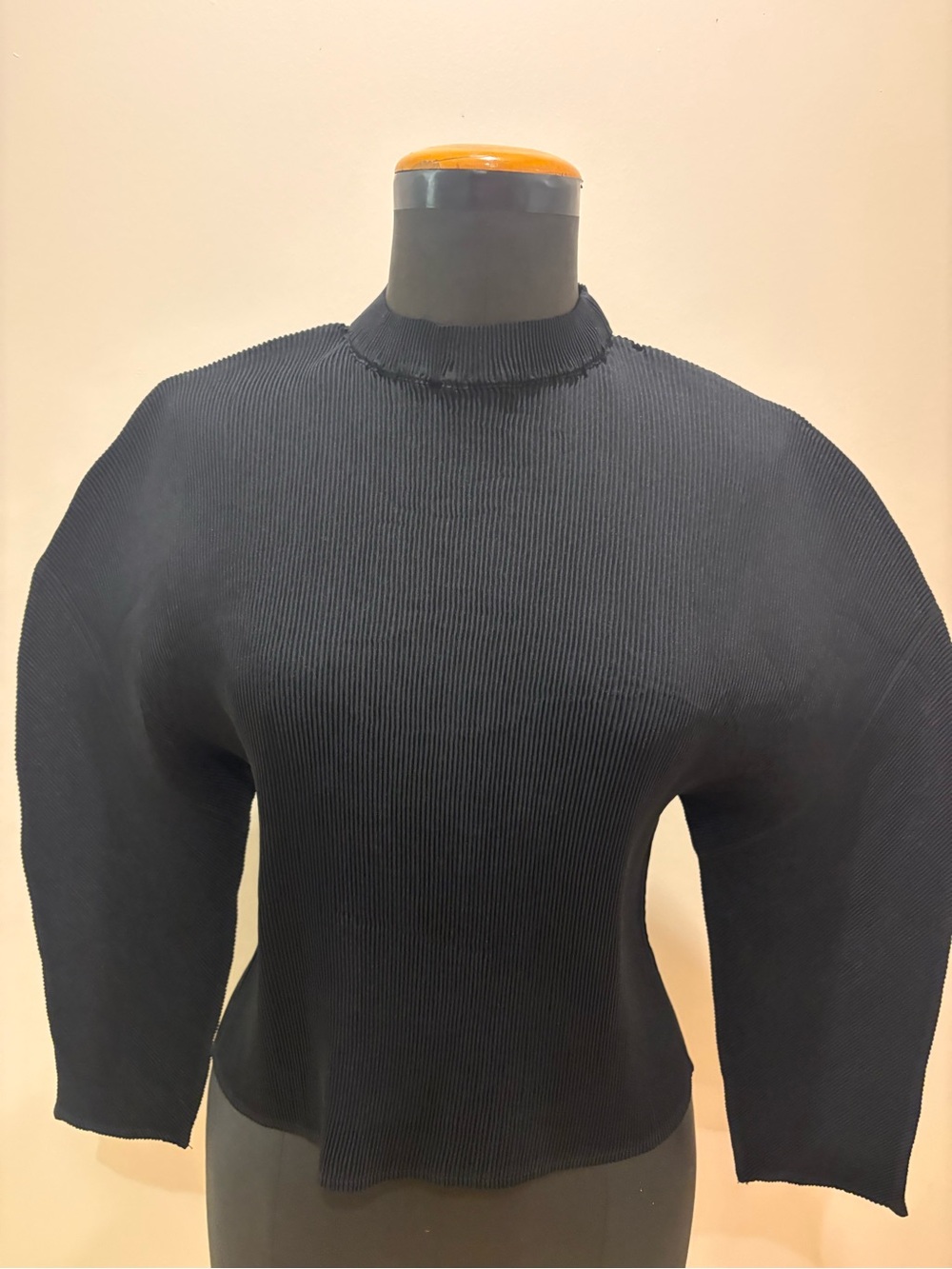 Brand new Black pleated Mock-Neck Women's Top